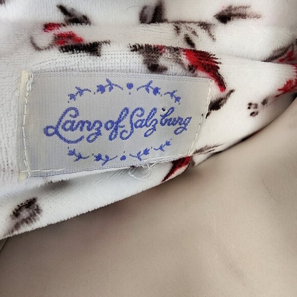 Lanz of Salzburg Pajama Top Womens Size M Medium White Red Bird Cardinal Soft - Picture 6 of 7